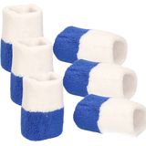 Pols zweetbandjes blauw/wit - voor volwassenen - 6x stuks - Zweetbanden