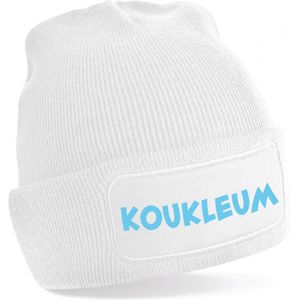 Bellatio Decorations Wintersport muts dames - koukleum - wit - volwassenen - Apres ski beanie