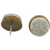 AMIG Viltglijders/meubelbeschermers met nagel - 16x - D19 mm - bruin - stoelpoten - kunststof/vilt - onder meubels