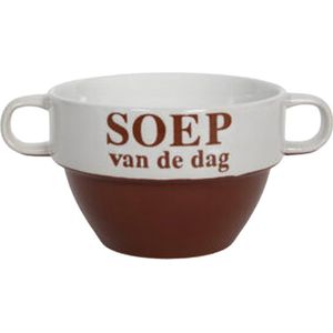 Soepkommen - Soep van de dag - keramiek - D12 x H8 cm - Bordeaux rood - Stapelbaar
