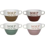 Soepkommen - Soep van de dag - keramiek - D12 x H8 cm - oud roze - Stapelbaar