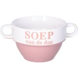 Soepkommen - Soep van de dag - keramiek - D12 x H8 cm - oud roze - Stapelbaar