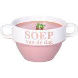 Soepkommen - Soep van de dag - keramiek - D12 x H8 cm - oud roze - Stapelbaar