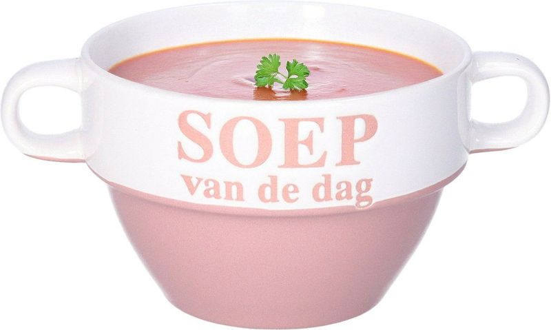 Soepkommen - Soep van de dag - keramiek - D12 x H8 cm - oud roze - Stapelbaar
