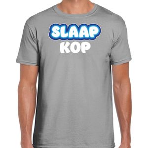 Bellatio Decorations Verkleed T-shirt voor heren - slaapkop - grijs - carnaval foute party