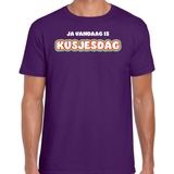 Bellatio Decorations Verkleed T-shirt voor heren - kusjesdag - paars - carnaval - foute party