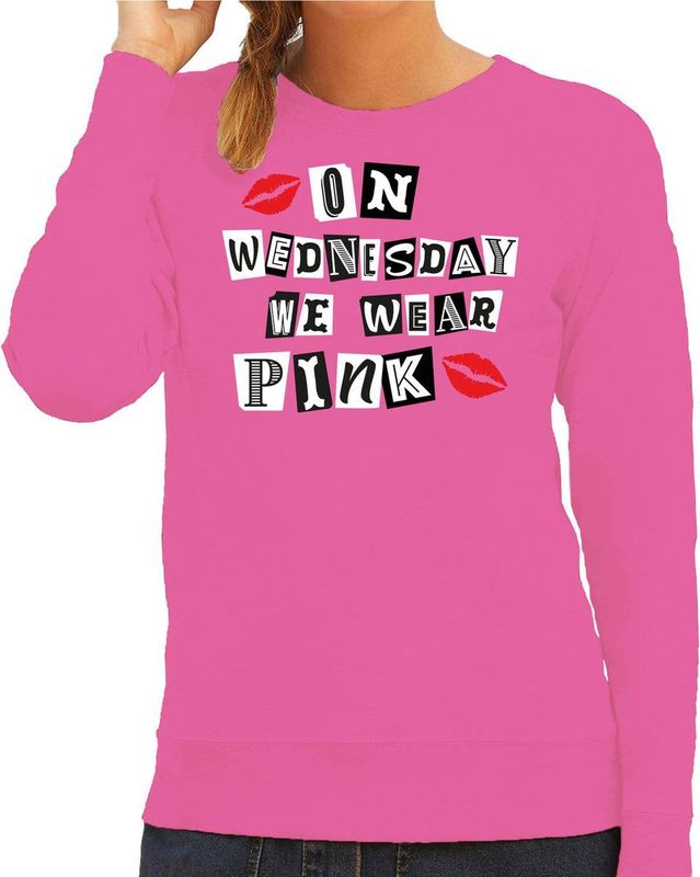 Bellatio Decorations Verkleed sweater dames - on wednesday we wear pink - gemene meiden - carnaval