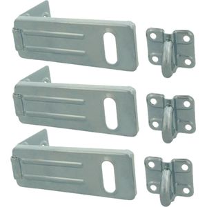 AMIG Overvalsluiting/kistoverval - 3x - voor hangsloten - 67 x 33mm - verzinkt staal