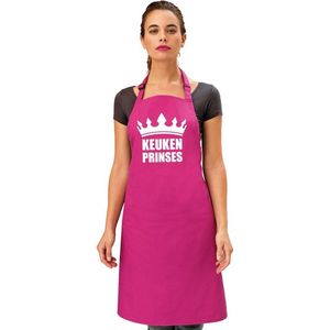 Bellatio Decorations Cadeau schort voor dames - keuken prinses - roze - keukenschort - verjaardag