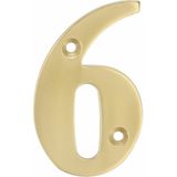 AMIG Huisnummer 68 - massief messing - 5cm - incl. bijpassende schroeven - gepolijst - goudkleur