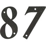 AMIG Huisnummer 87 - massief gesmeed staal - 10cm - incl. bijpassende schroeven - zwart