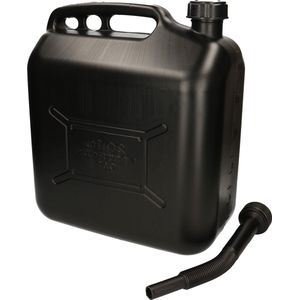 Brandstof Jerrycan - 20 liter - zwart - voor brandstof - met schenktuit