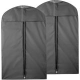 Reis kledinghoes met rits - 2x - zwart - kunststof - 100 x 60 cm - kleding netjes houden - Kledinghoezen
