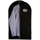 Reis kledinghoes met rits - 3x - zwart - kunststof - 100 x 60 cm - kleding netjes houden - beschermhoes