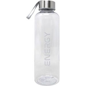 Drinkfles/waterfles/bidon - 570 ml - energy - wit - kunststof - Drinkflessen