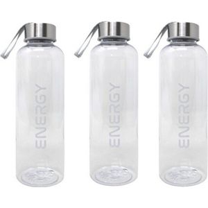 Concorde Drinkfles/waterfles/bidon - 3x - 570 ml - energy - wit - kunststof