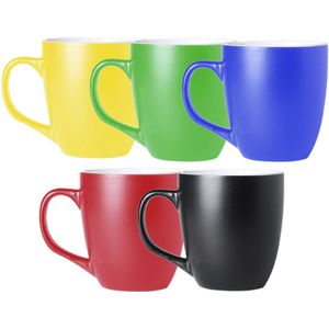 Bellatio Design Koffie mokken/bekers Artista - 10x - keramiek - met oor - multi kleuren - 440 ml