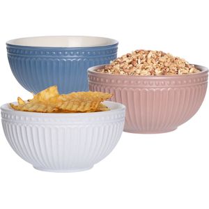 Excellent Houseware Soepkommen/schaaltjes - Roman - 6x stuks - multi kleuren - keramiek - D14 cm