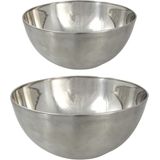 Svenska Living Salade/serveer schalen - mat zilver - RVS - 29 en 23 cm - keuken accessoires