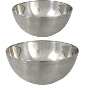 Svenska Living Salade/serveer schalen - mat zilver - RVS - 29 en 23 cm - keuken accessoires