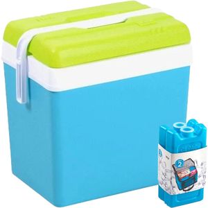 Koelbox met koelelementen - 35 liter - kunststof - blauw - 48 x 30 x 40 cm