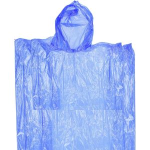 Wegwerp Regenponcho - Blauw - Voor Kinderen - 63 x 70 cm - Polyester - Noodponcho