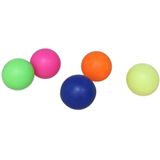 Beachball set - hout - 6x multi kleur balletjes - rubber - strandbal speelset