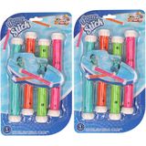 Duikspeelgoed Watersticks - 8x -delig - gekleurd - kunststof - Duikspeelgoed