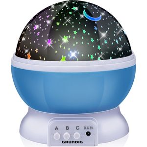 Grundig - Nachtlamp Sterren Projector - Blauw - 3 standen - 360 graden