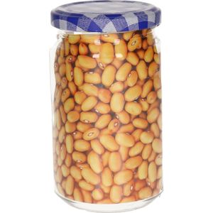 Plasticforte Weckpot/inmaakpot Classic - 450ml - kunststof - draaideksel - blauw - D7 x H13 cm
