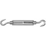 Dulimex Spanschroeven/draadspanner met haak/haak - 4x - 6cm - verzinkt zamak - 60kg - M6 schroefdraad