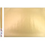 Decoratie plakfolie - 3x - goud metallic kleur - 45 cm x 200 cm - zelfklevend