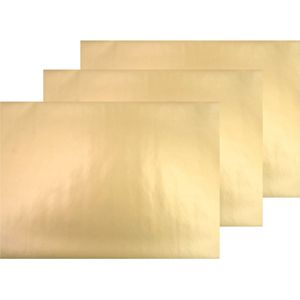 Decoratie plakfolie - 3x - goud metallic kleur - 45 cm x 200 cm - zelfklevend - Meubelfolie