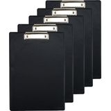 Clipboard/klembord/memobord voor documenten - 10x - zwart - A4 formaat - kunststof