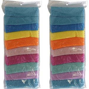 Microvezel huishoud/schoonmaakdoek - 20x stuks - kleuren mix - 30 x 30 cm - Vaatdoekjes