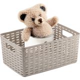 Plasticforte Opbergmand - Kastmand - rotan kunststof - beige - 6 Liter - 19 x 29 x 13 cm
