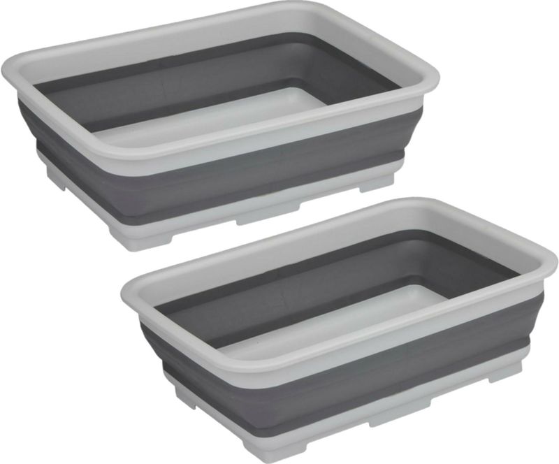 Alpina - Opbergmand - Grijs - Kunststof - 2x 12 Liter