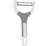 Excellent Houseware Dunschillers - set 2x - grijs - kunststof - rvs - aardappelschilmesjes