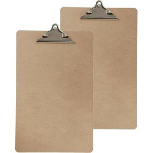 Clipboard/klembord/memobord - 2x - voor documenten/tekeningen - hardboard - A3 formaat - met stevige klem
