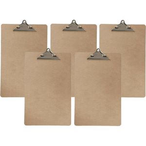 Clipboard/klembord/memobord voor documenten - 5x - hardboard - A3 formaat - met stevige klem