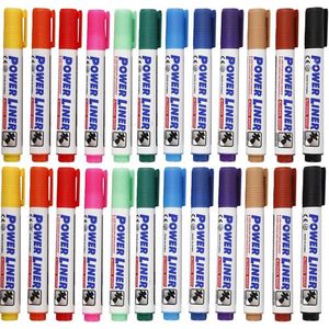 Whiteboard markers/stiften Power Liners - in 24x kleuren - punt van 4 mm - Whiteboard stift