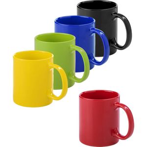 Bellatio Design Koffie mokken/bekers Auxerre - 5x - keramiek - multi kleuren mix - 370 ml