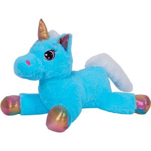Knuffeldier Eenhoorn Mistica - zachte pluche stof - dieren knuffels - blauw - 39 cm