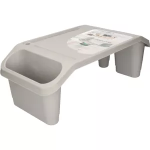 Schootbureau met kussen, houten bedlade tafel om te eten, schootlade in