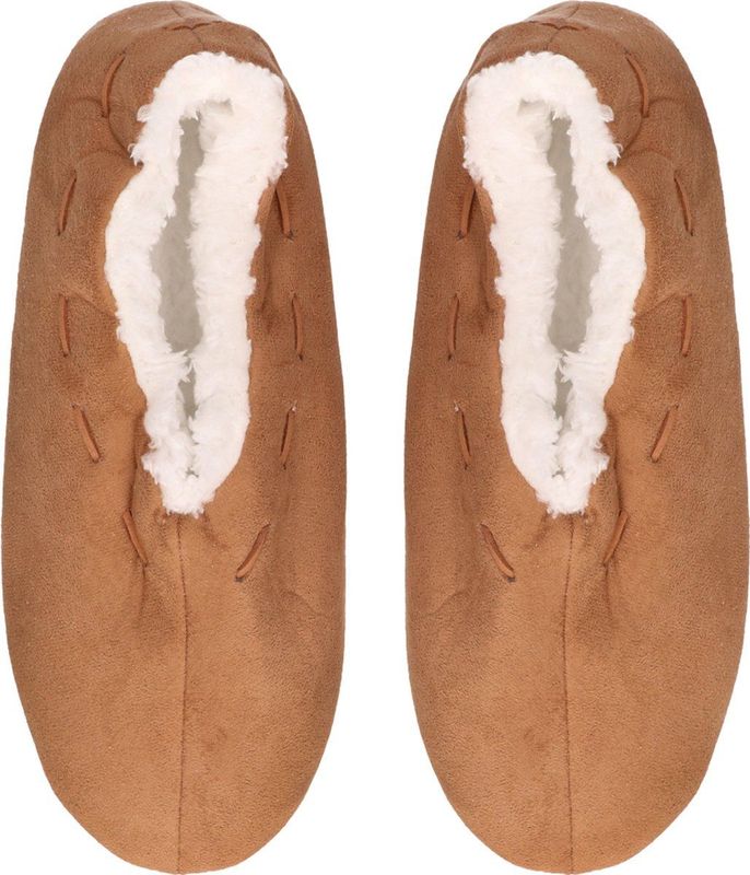Antonio - Pantoffels - Camel Bruin - 100% Polyester - Zachte Teddy Voering