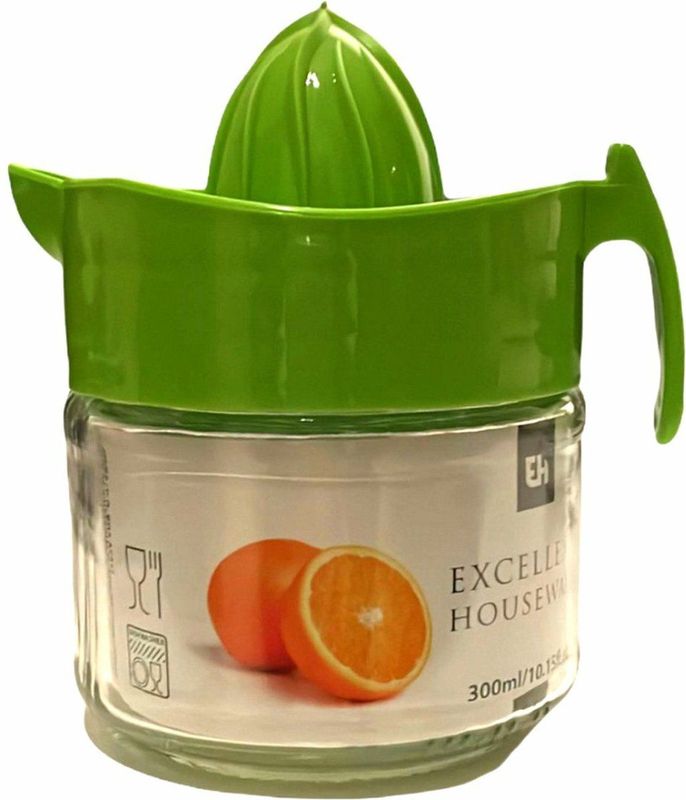 Excellent Houseware Sinaasappelpers/citruspers Mini - Handmatig - kunststof - 15 x 12 cm - groen