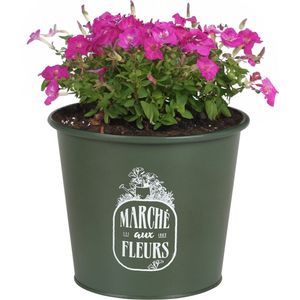 Sunnydays /plantenpot - zink - legergroen - D19 x H16 cm