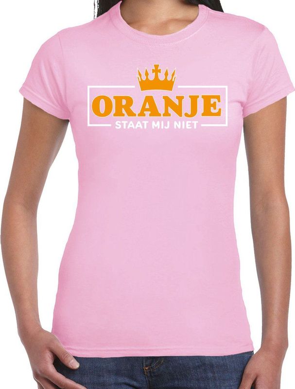 Bellatio Decorations - T-shirt - Roze - Koningsdag - Feestkleding
