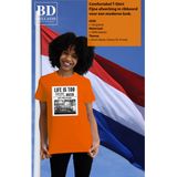 Bellatio Decorations Koningsdag verkleed T-shirt voor dames - vintage poster - oranje - feestkleding