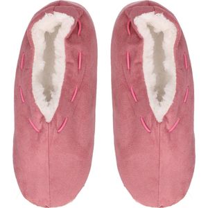 Antonio Pantoffels/sloffen voor dames - roze - Spaanse sloffen - teddy voering
